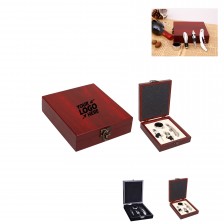 4-Piece Wine Accessory Gift Set in Rosewood Box